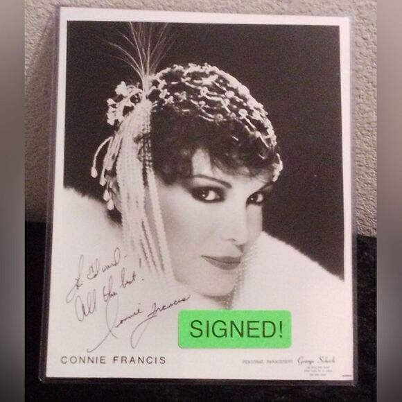 Connie Francis Autographed 8x10 Photo - Excellent Condition